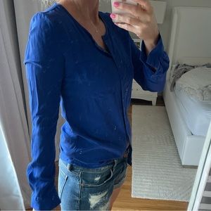 Blue silky blouse by Tinley Road